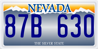 NV license plate 87B630