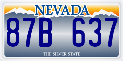 NV license plate 87B637