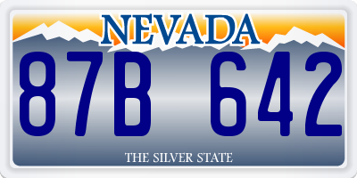 NV license plate 87B642