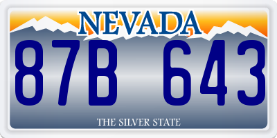NV license plate 87B643