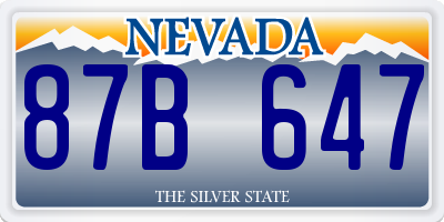 NV license plate 87B647