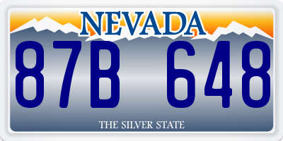NV license plate 87B648