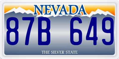 NV license plate 87B649