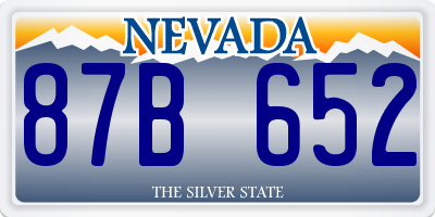 NV license plate 87B652