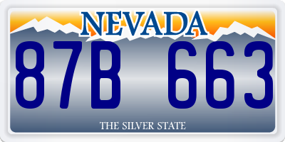 NV license plate 87B663