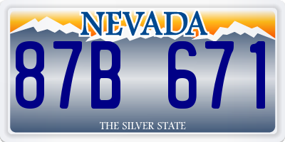 NV license plate 87B671