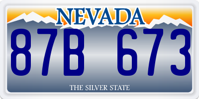 NV license plate 87B673