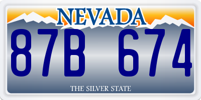 NV license plate 87B674