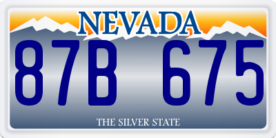 NV license plate 87B675