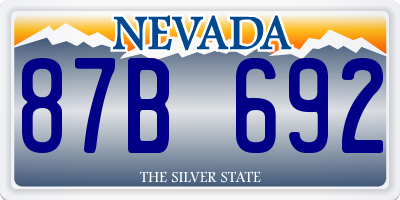 NV license plate 87B692