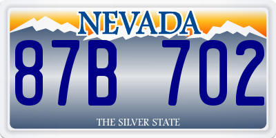 NV license plate 87B702