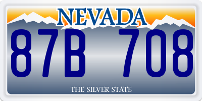 NV license plate 87B708