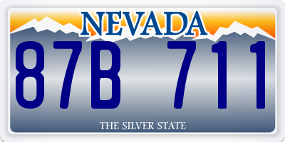 NV license plate 87B711