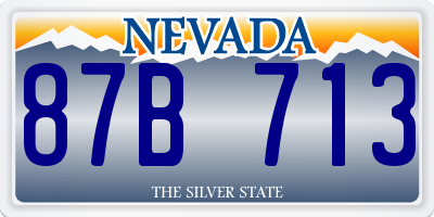 NV license plate 87B713