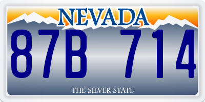 NV license plate 87B714