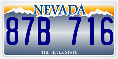 NV license plate 87B716