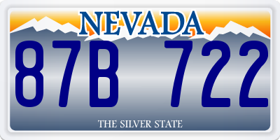 NV license plate 87B722
