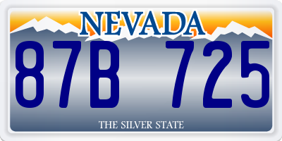 NV license plate 87B725