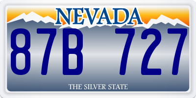 NV license plate 87B727