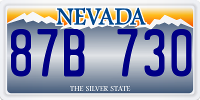 NV license plate 87B730