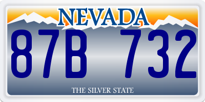 NV license plate 87B732