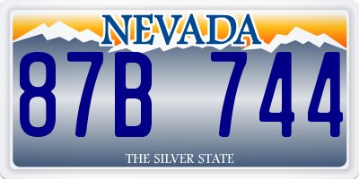 NV license plate 87B744