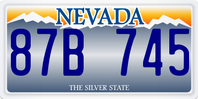 NV license plate 87B745