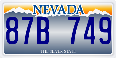 NV license plate 87B749