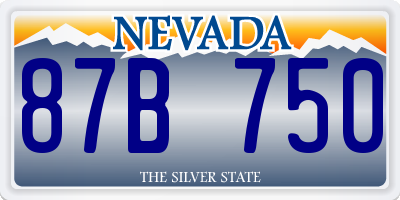 NV license plate 87B750