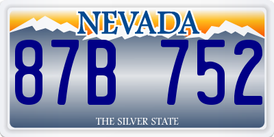 NV license plate 87B752