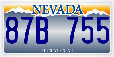 NV license plate 87B755