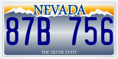 NV license plate 87B756