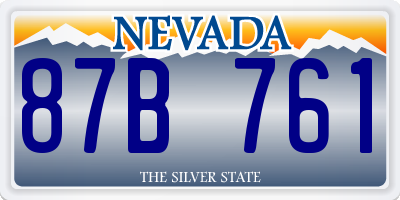 NV license plate 87B761