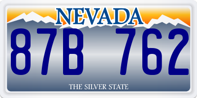 NV license plate 87B762