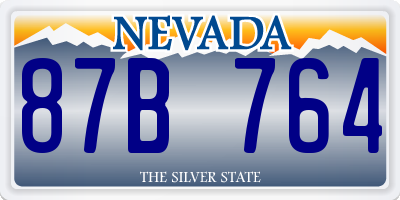 NV license plate 87B764