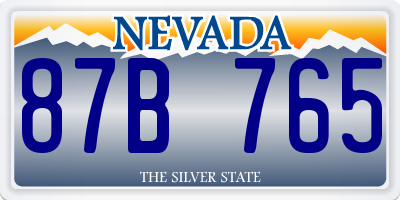 NV license plate 87B765