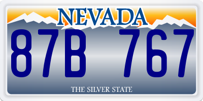 NV license plate 87B767