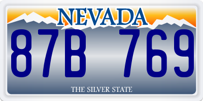 NV license plate 87B769