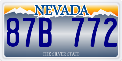 NV license plate 87B772