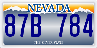 NV license plate 87B784