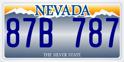 NV license plate 87B787