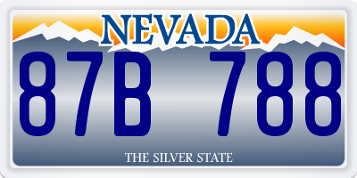 NV license plate 87B788