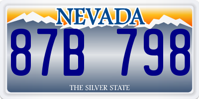 NV license plate 87B798