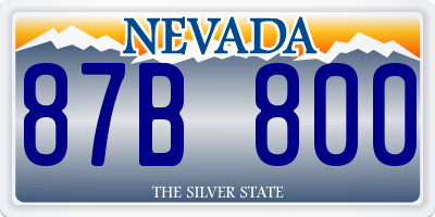 NV license plate 87B800