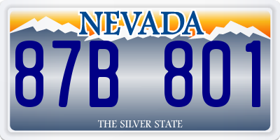 NV license plate 87B801