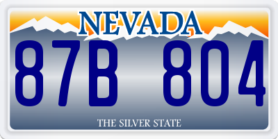 NV license plate 87B804