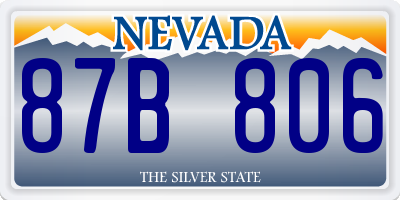 NV license plate 87B806