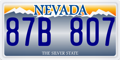NV license plate 87B807