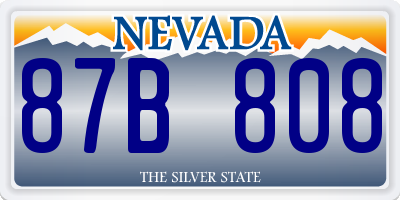 NV license plate 87B808