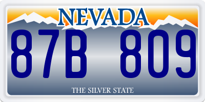 NV license plate 87B809